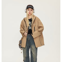 Unisex Jacket Mechanical Style Outdoor Jacket Coat Hooded Hooded Jacket