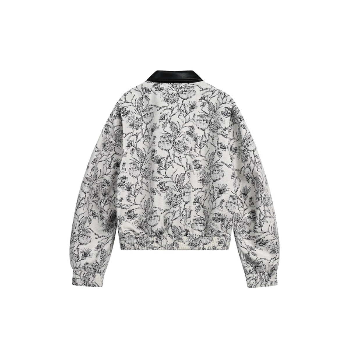 Unisex Jacket Vintage Floral Polo Collar Jacket Baggy Coat