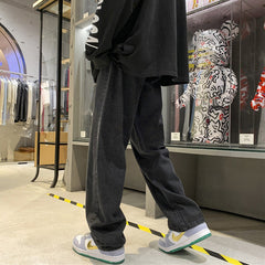 Men Jeans Wide Leg Jeans Men Autumn and Winter Loose Retro Pants