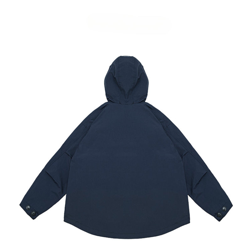 Unisex Jacket Hooded Sports Jacket Loose Outdoor Shell Jacket Mechanical Style Coat
