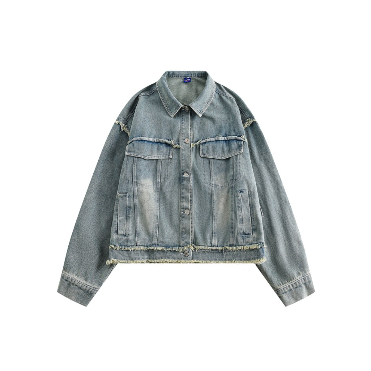 Unisex Jacket Butterfly Embroidery Washed Denim Jacket Loose Jacket