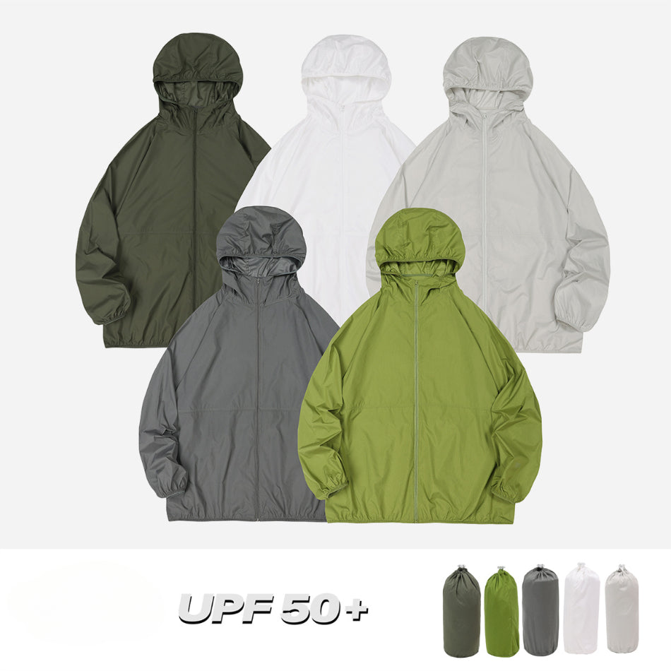Unisex Jacket Summer Thin Hooded Sports Jacket Loose Jacket Sun-Protective Clothing