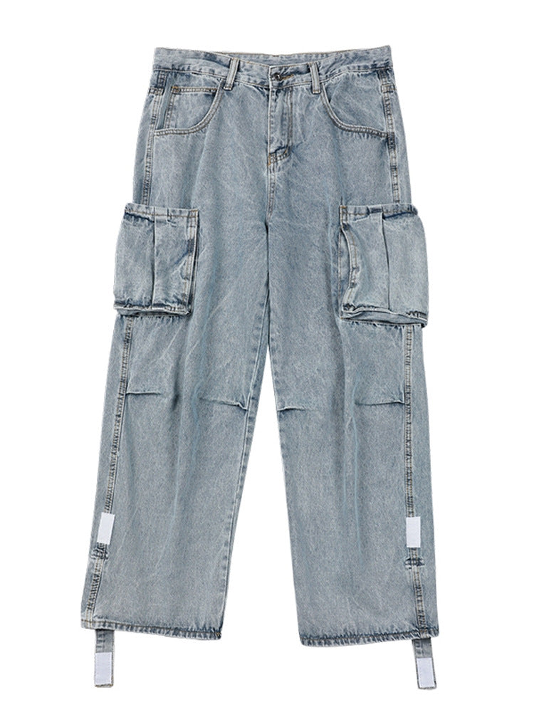 Men Jeans Wide Leg Jeans Men Straight Loose Trousers