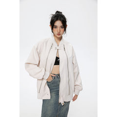 Unisex Jacket Vintage Baseball Uniform Jacket Top Loose Spring and Autumn Coat