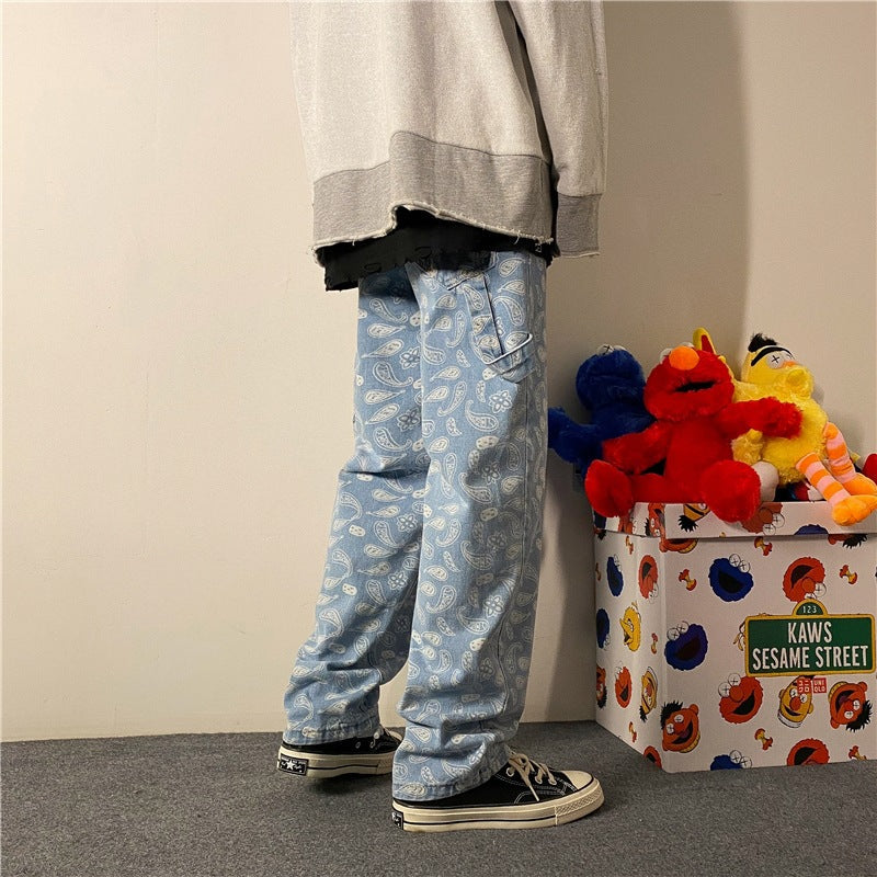 Men Jeans Straight Spring and Autumn Jeans Trousers
