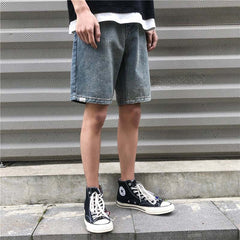 Men Jeans Summer Loose Straight Denim Shorts