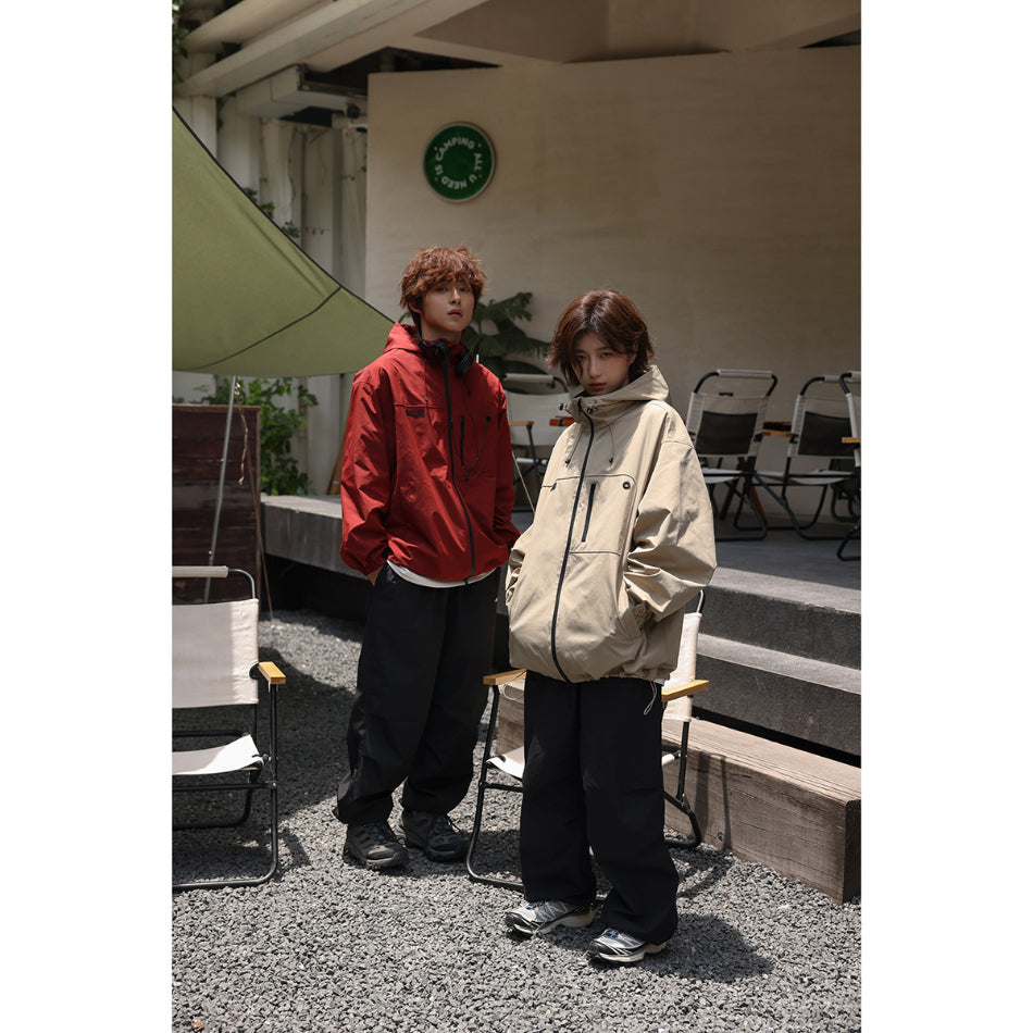 Unisex Jacket Shell Jacket Wind-Resist Tool Wind Hooded Jacket