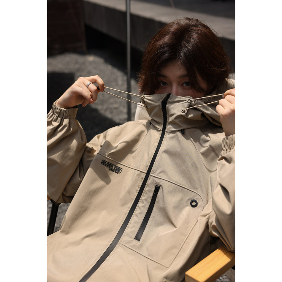 Unisex Jacket Shell Jacket Wind-Resist Tool Wind Hooded Jacket