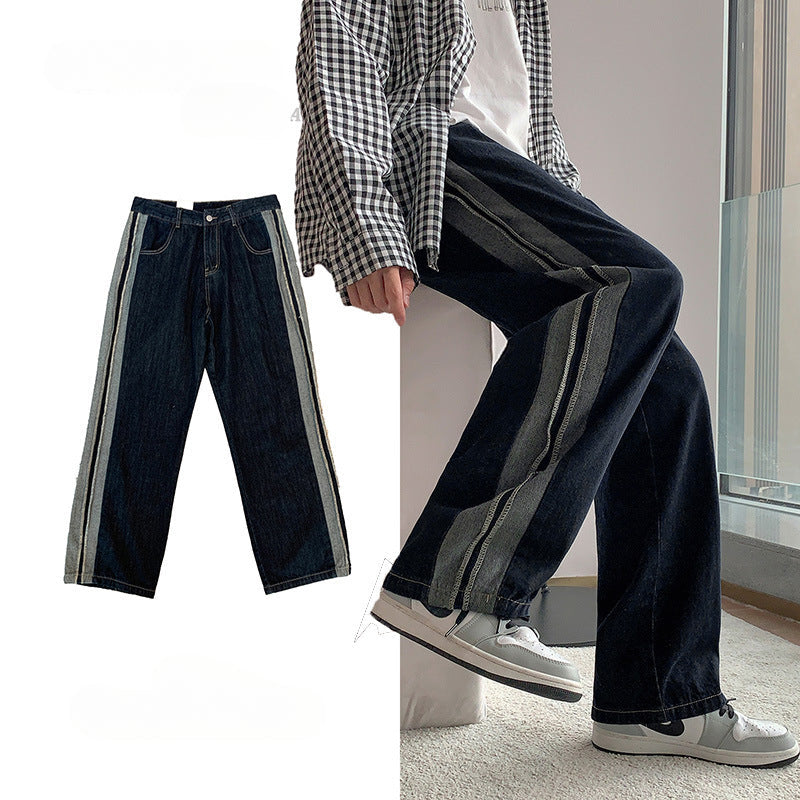 Men Jeans Loose Straight Jeans Wide Leg Pants