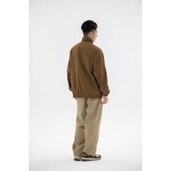 Unisex Jacket Simple Loose Retro Stand Collar Jacket Men's Coat