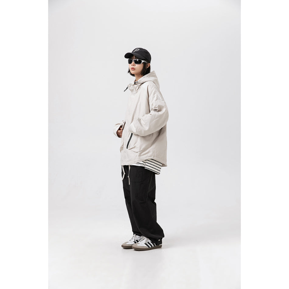 Unisex Jacket Vintage Sports Jacket for Men and Women Same Style Shell Jacket Loose Hooded Coat