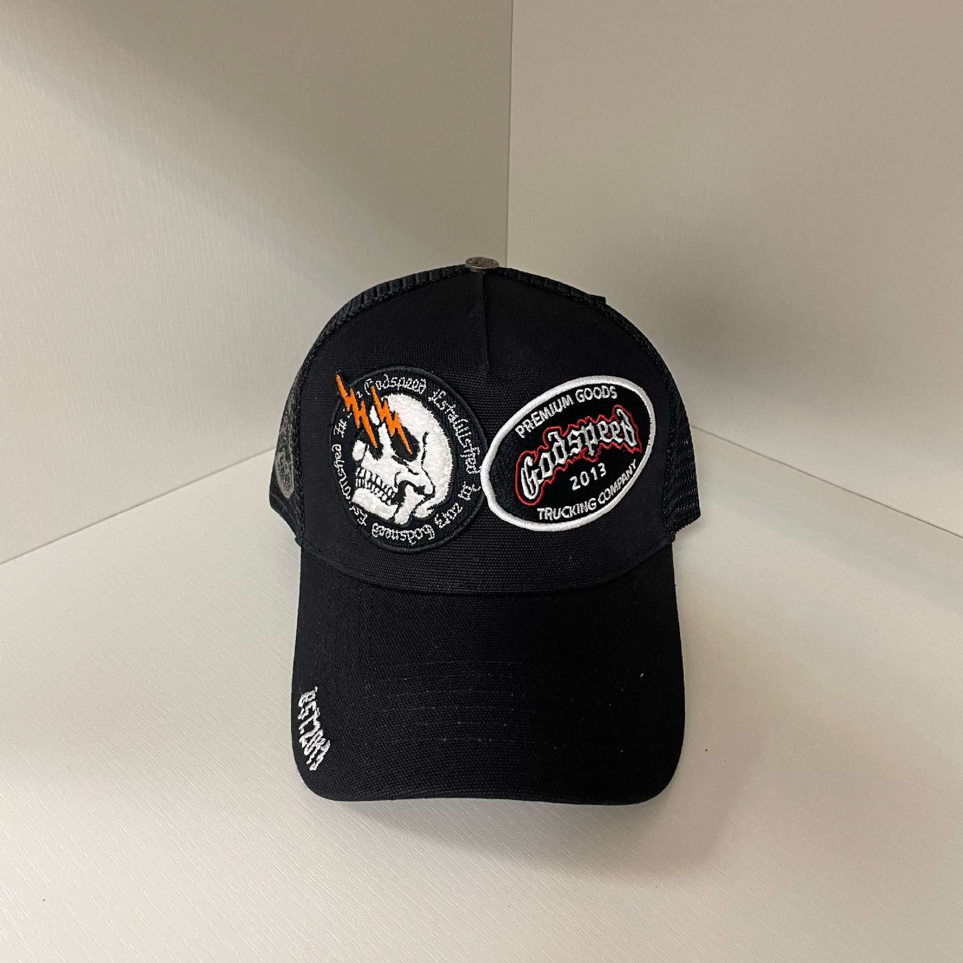Godspeed hat caps Skull letter embroidered baseball cap Bent brim hat Men's and women's peaked