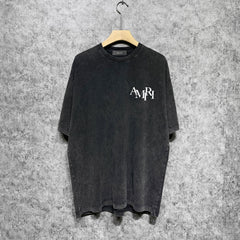 Amiri Washed Distressed T Shirt Printed Trendy Pure Cotton