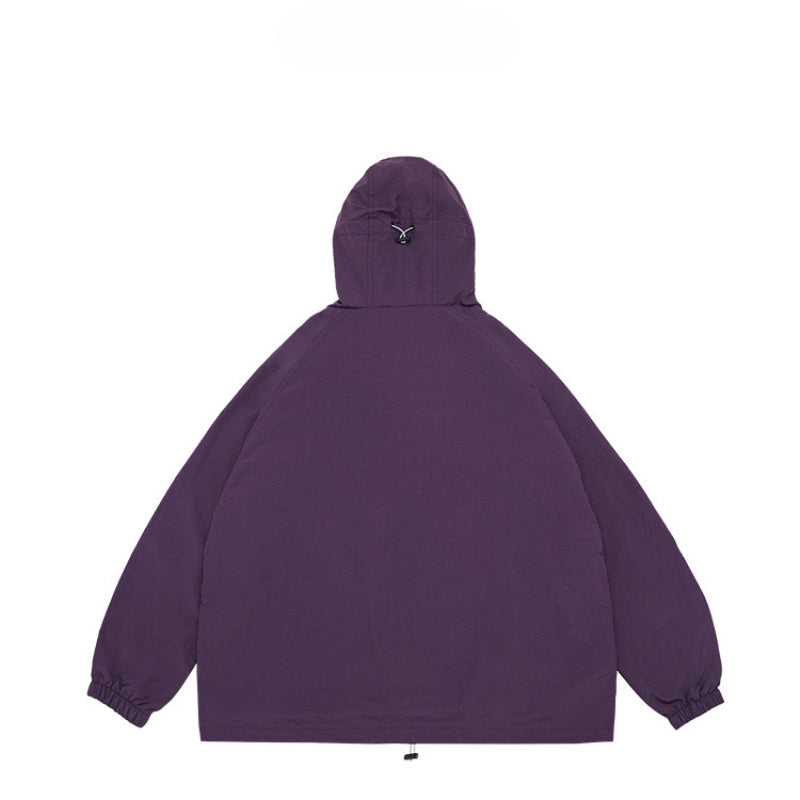 Unisex Jacket Sports Jacket Shell Jacket Loose Mechanical Style Outdoor Hooded Jacket