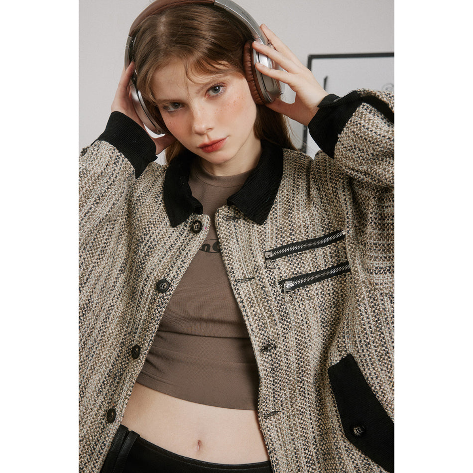 Unisex Jacket Retro Loose Lapels Couple Spring and Autumn Jacket