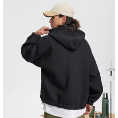 Unisex Jacket Relaxed-Fit Hoodie Top Coat Cotton Sweater Jacket