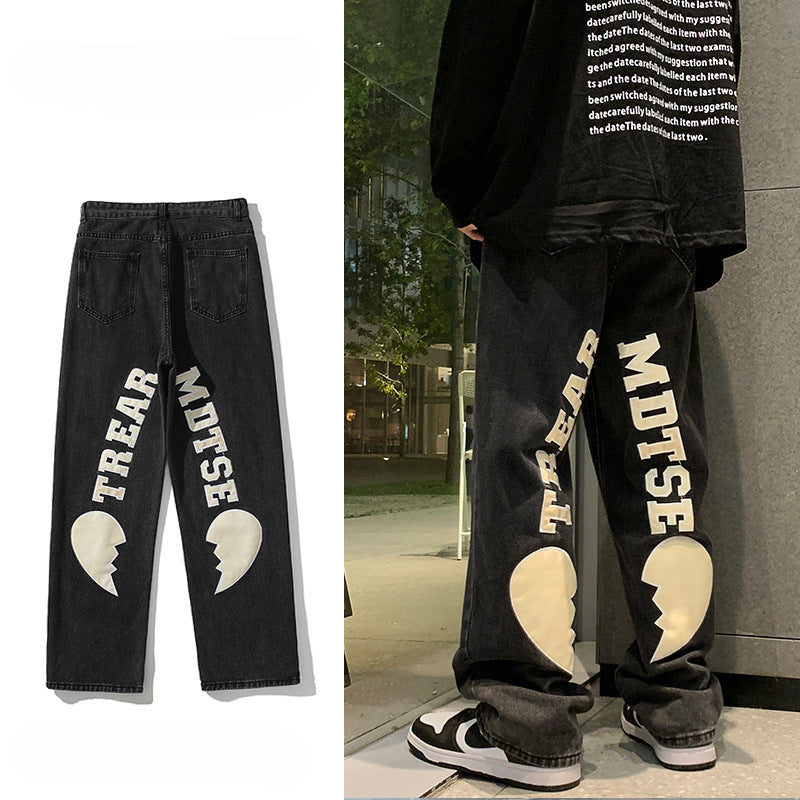 Men Jeans Spring and Autumn Loose Denim Trousers