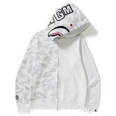 Bathing Ape Ape Head Camouflage Stitching Sweatshirt Hooded Zipper Fleece Jacket