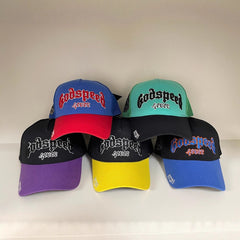 Godspeed hat caps Skull letter embroidered baseball cap Bent brim hat Men's and women's peaked