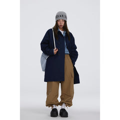 Unisex Jacket Retro Workwear Mid-Length Loose Fall Winter Coat