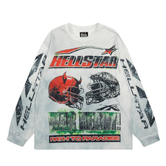 Hellstar Long Sleeve Shirts Hip-hop loose oversize