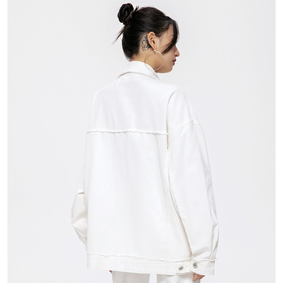Unisex Jacket Vintage Overalls Jacket Men and Women Couple's Tops Loose Jacket
