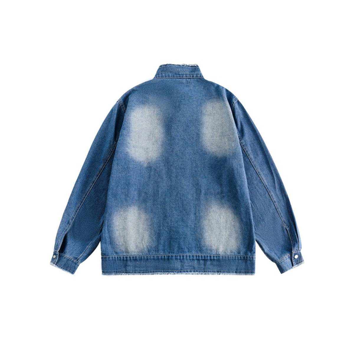 Unisex Jacket Spring and Autumn Retro Washed Burr Polo Collar Jacket