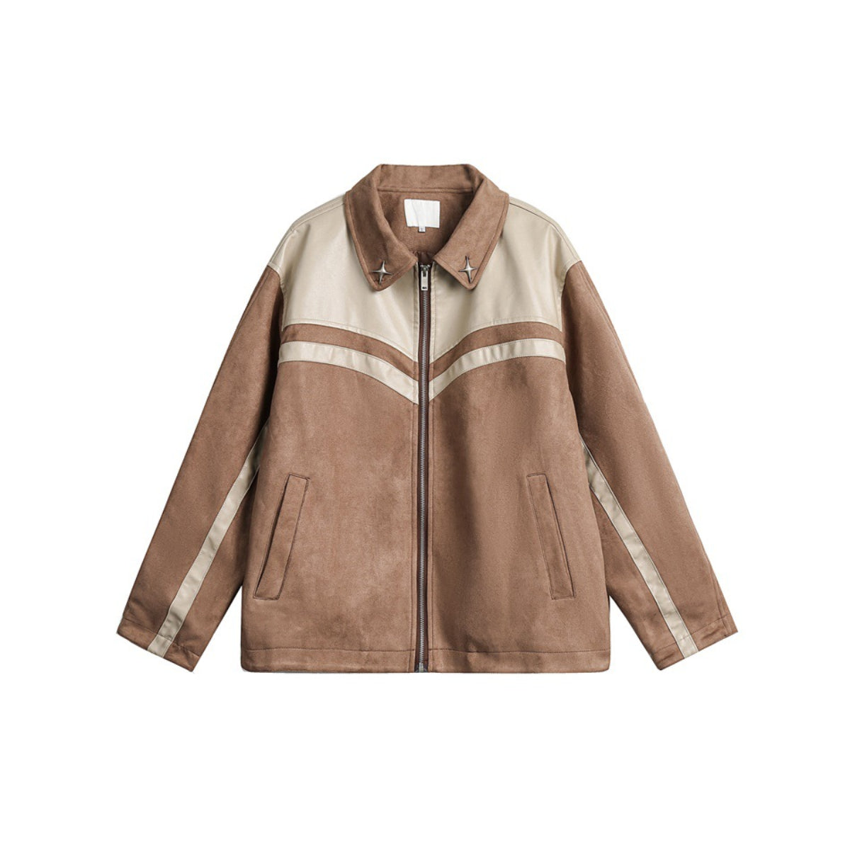 Unisex Jacket Retro Patchwork Loose Lapels Jacket