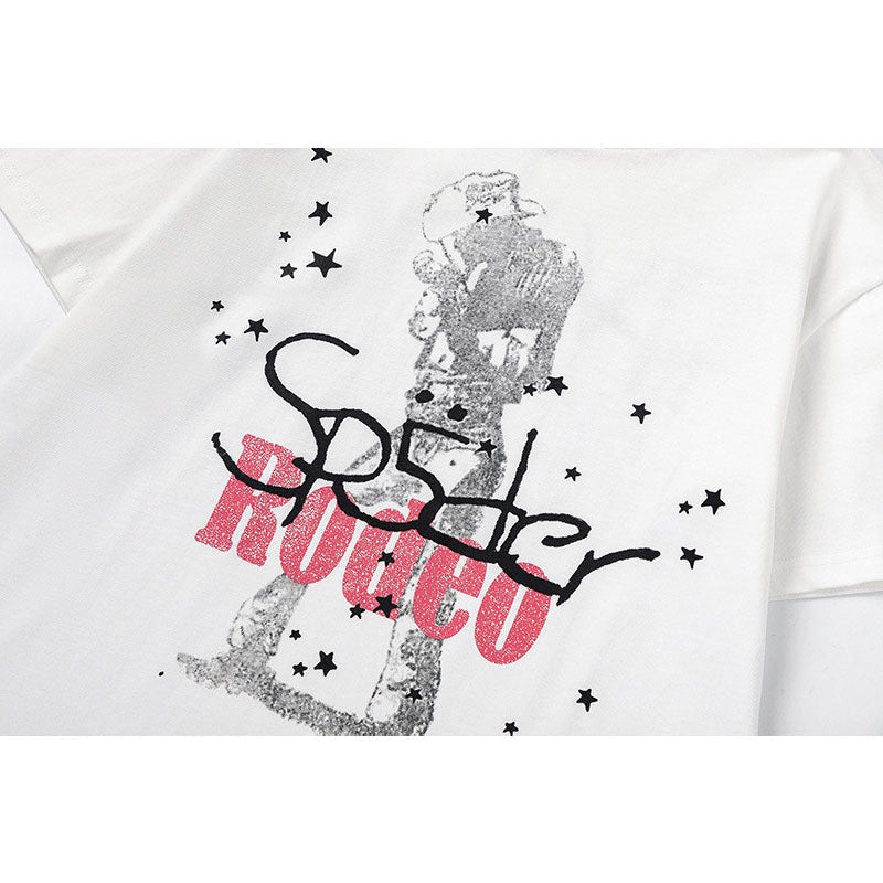 Travis Scott T-Shirt FW24 DAYS BEFORE RODEO Star print pattern short sleeve