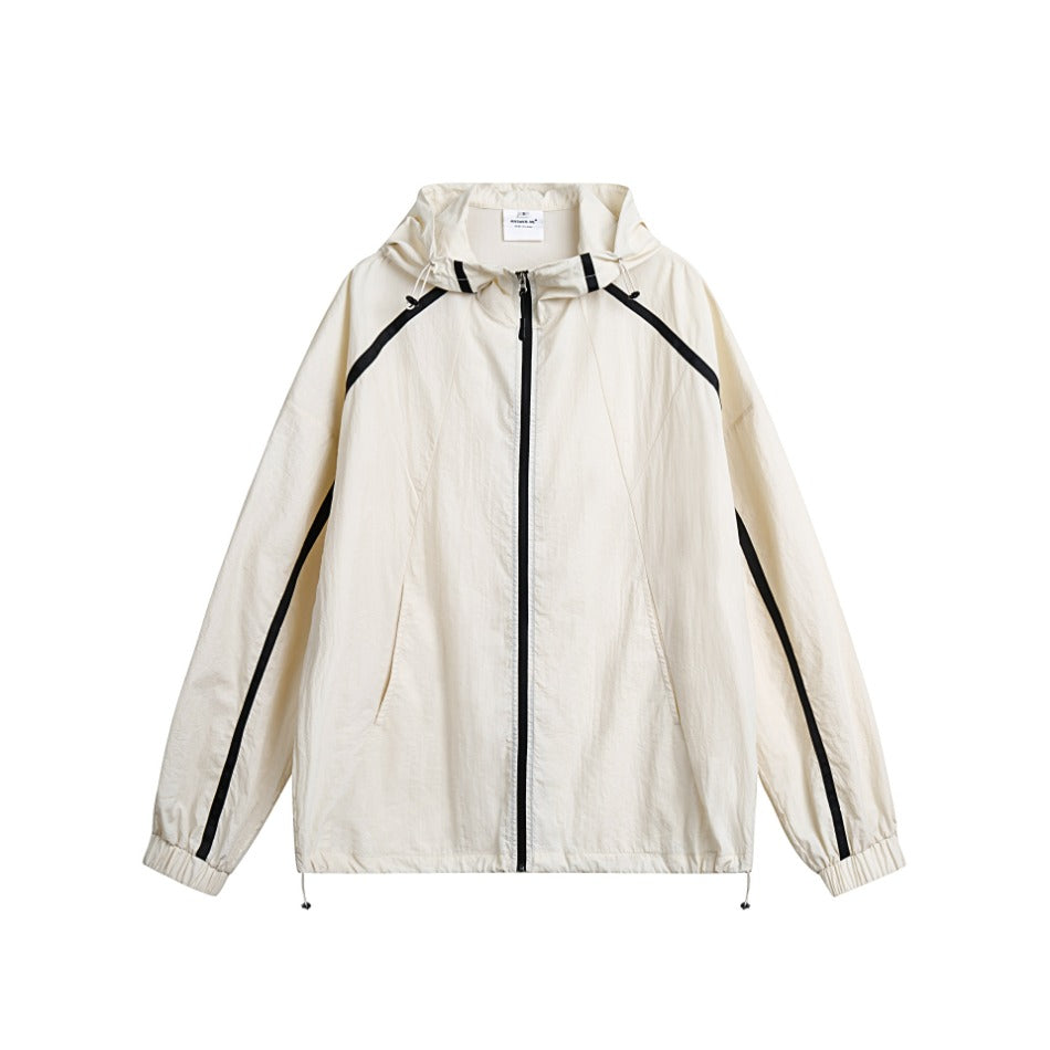 Unisex Jacket Summer Thin Coat Retro Hooded Coat Sun Protection for Men and Women Top
