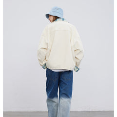 Unisex Jacket Autumn Vintage Loose Corduroy Jacket Lapel Overalls