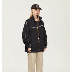 Unisex Jacket Autumn Vintage Coat Loose Casual Stand-up Collar Jacket