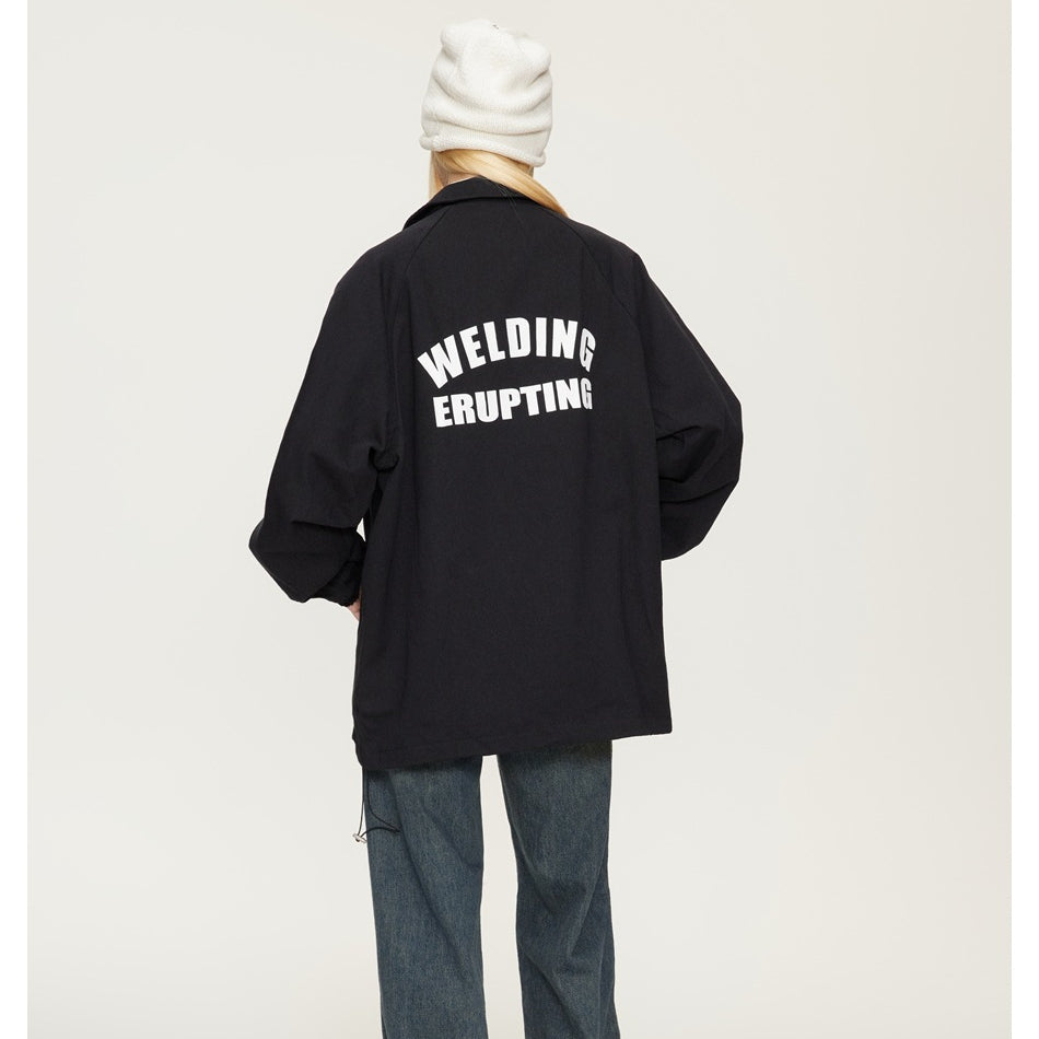 Unisex Jacket Overalls Men's and Women's Loose Lapels Coach Jacket
