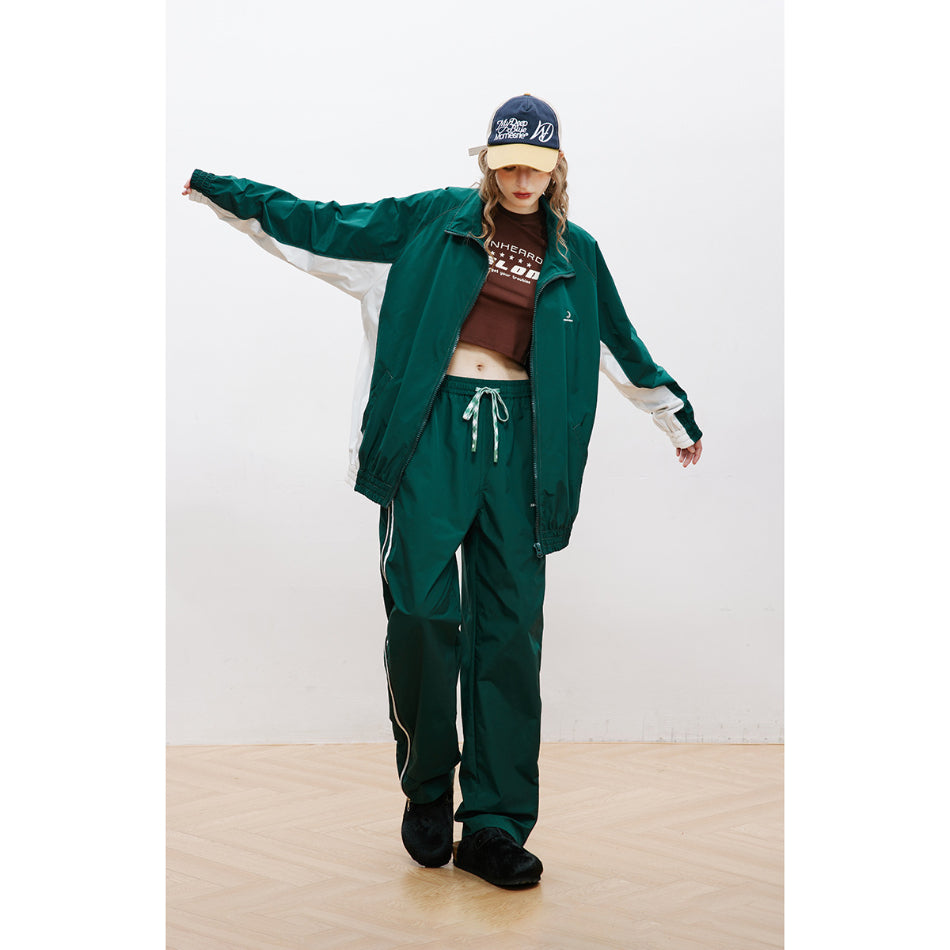 Unisex Jacket Spring and Autumn Vintage Sports Jacket for Men and Women Couple Splicing Coat