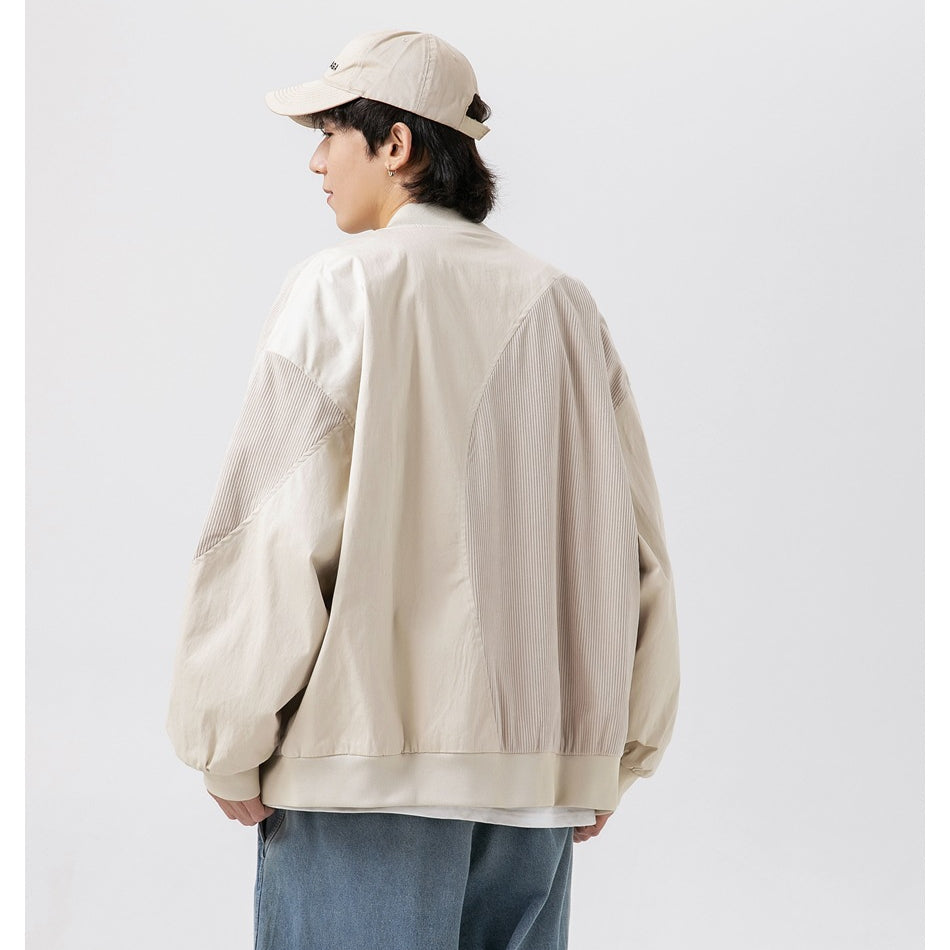Unisex Jacket Retro Patchwork Baseball Jacket Coat