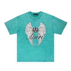 Amiri Washed Distressed T Shirt Printed Trendy Pure Cotton