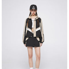 Unisex Jacket Retro Multicolor Jacket Loose Lapel Sports Jacket