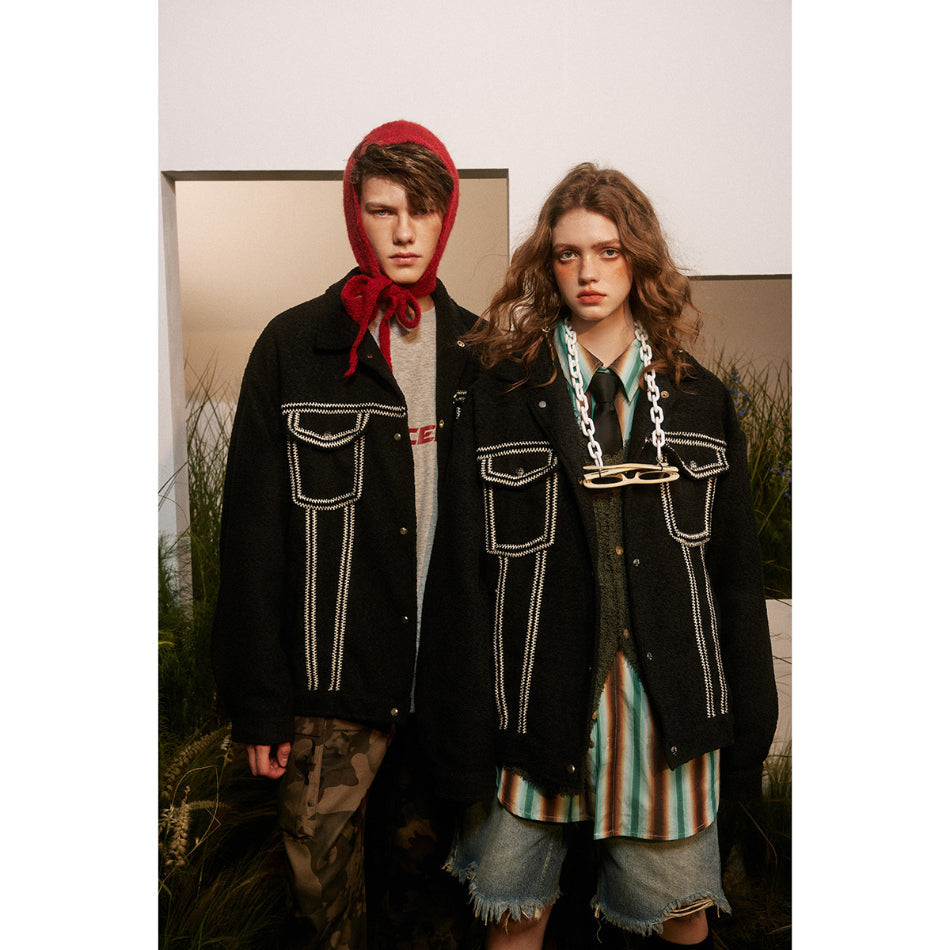 Unisex Jacket Vintage Jacket Loose Spring and Autumn Coat