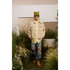 Unisex Jacket Vintage Spring and Autumn Coat Loose Embroidered Jacket