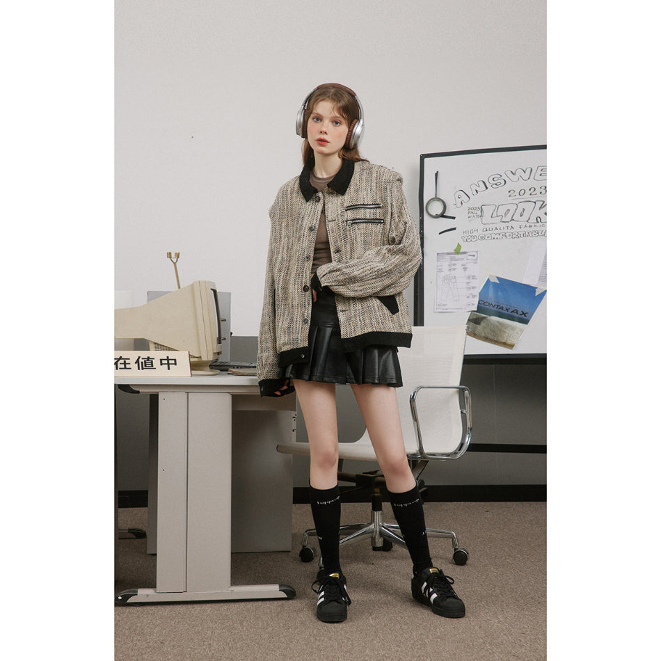 Unisex Jacket Retro Loose Lapels Couple Spring and Autumn Jacket