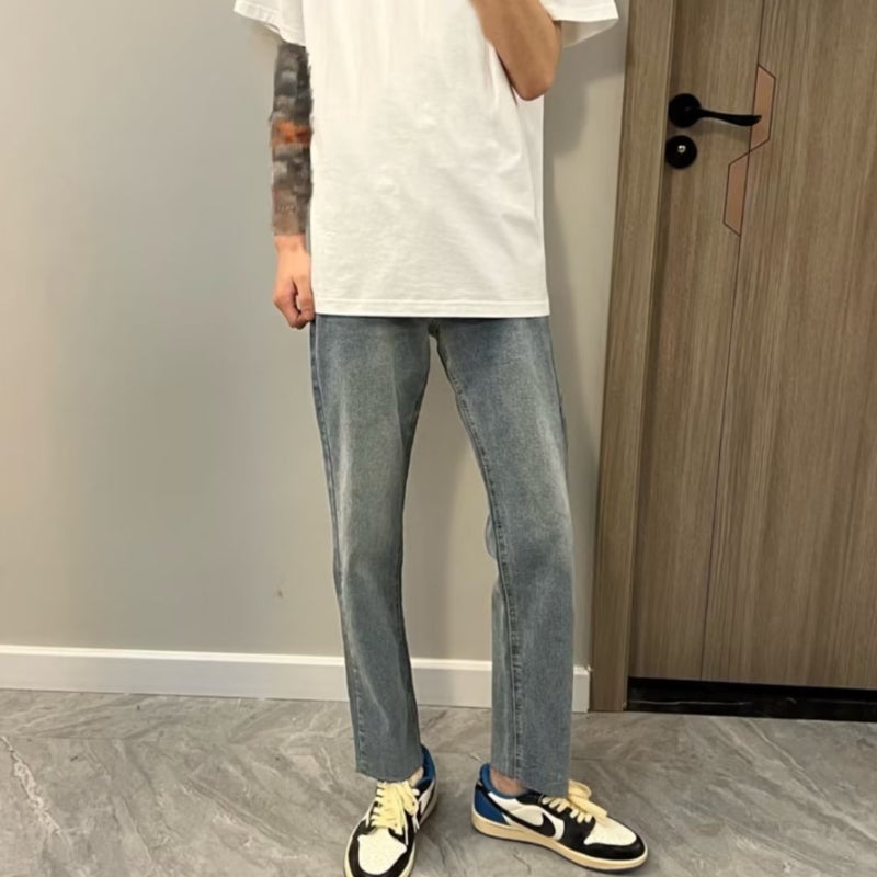 Men Jeans Summer Straight Jeans Loose Casual Pants