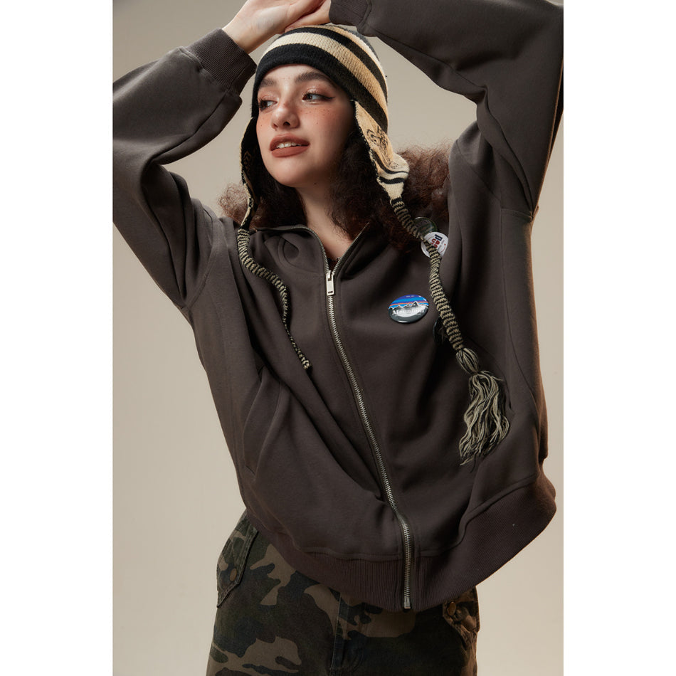 Unisex Jacket Vintage Hooded Hooded Jacket Windproof Collar Sweater Jacket
