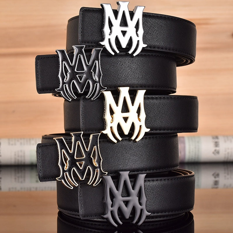 Amiri Belt Black linen leather texture
