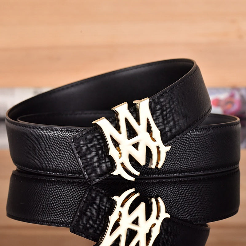 Amiri Belt Black linen leather texture