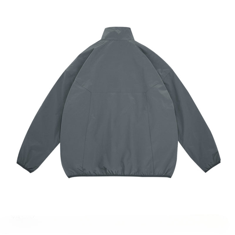 Unisex Jacket Shell Jacket Half Zipped Stand Collar Coat Jacket
