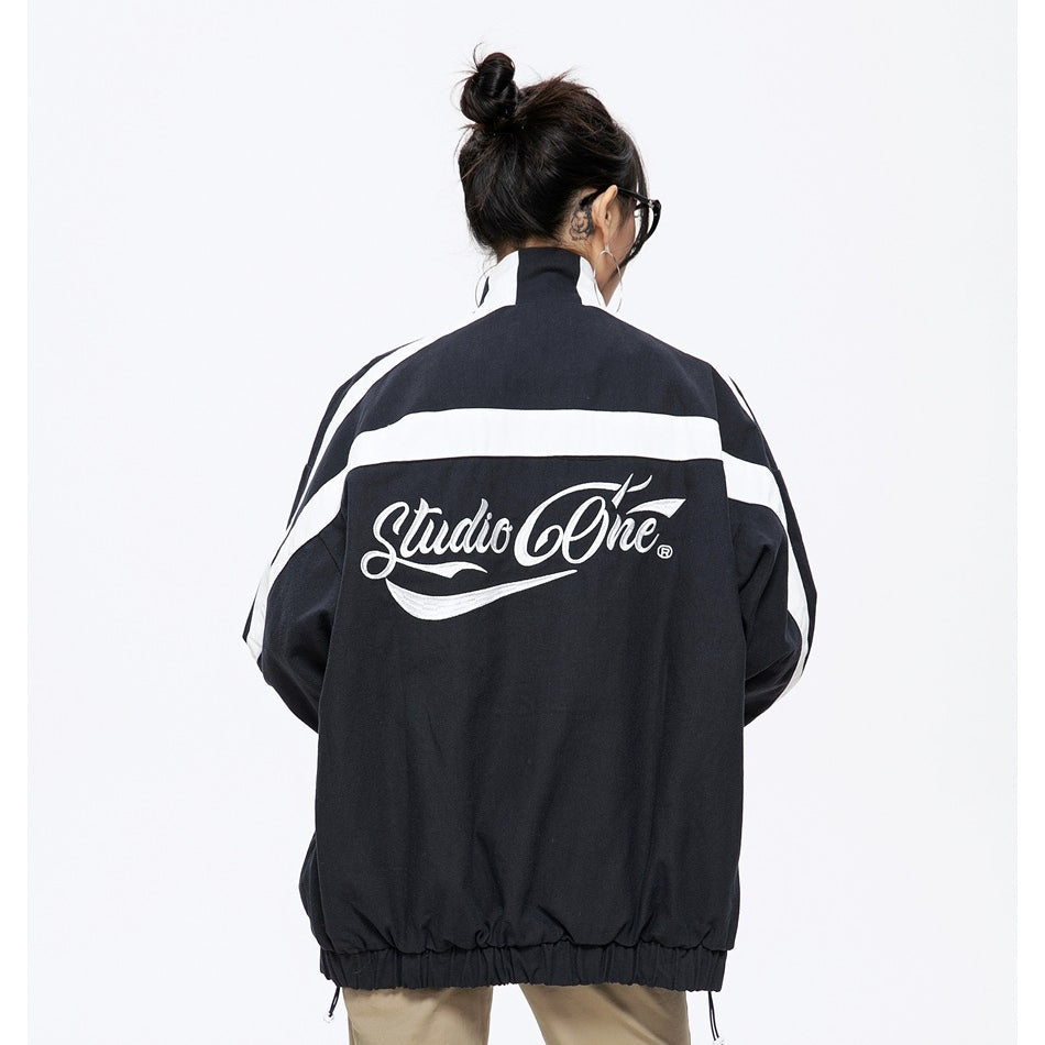 Unisex Jacket Spring and Autumn Coat Men's and Women's Loose Lapel Vintage Sports Jacket