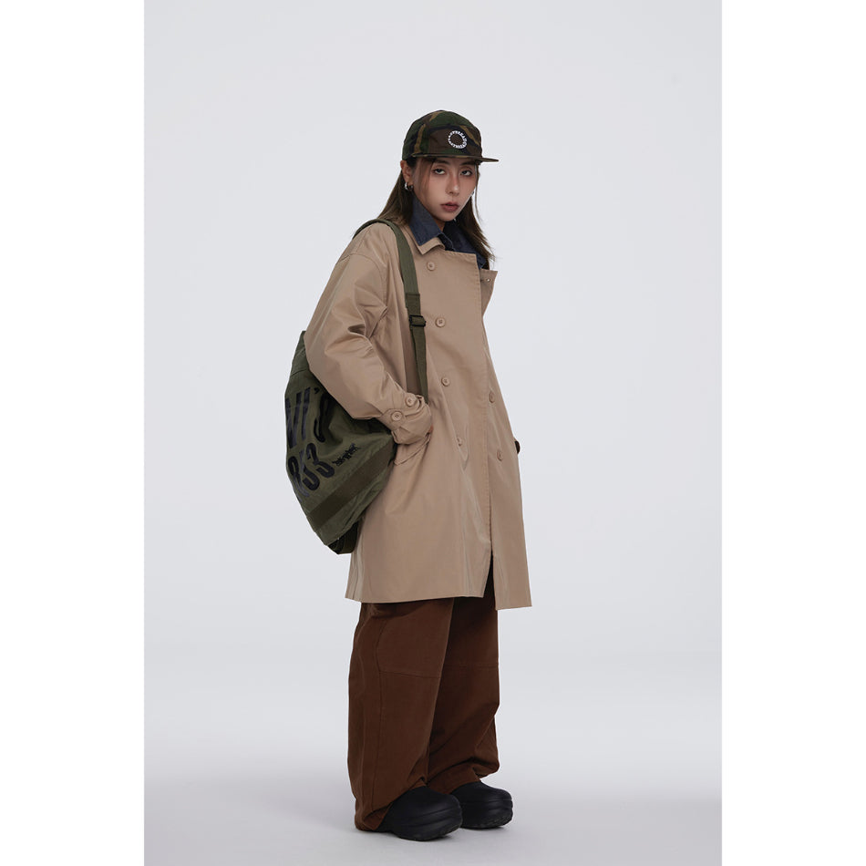 Unisex Jacket Retro Workwear Mid-Length Loose Fall Winter Coat