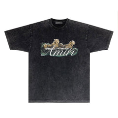Amiri Washed Distressed T Shirt Printed Trendy Pure Cotton