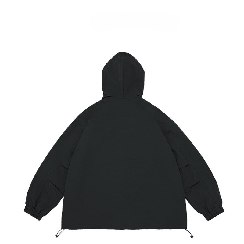 Unisex Jacket Shell Jacket Sports Stand Collar Jacket Casual Loose-Fitting Hoodie Coat
