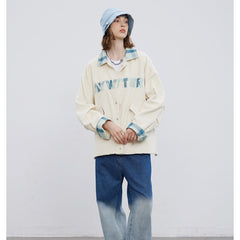 Unisex Jacket Autumn Vintage Loose Corduroy Jacket Lapel Overalls